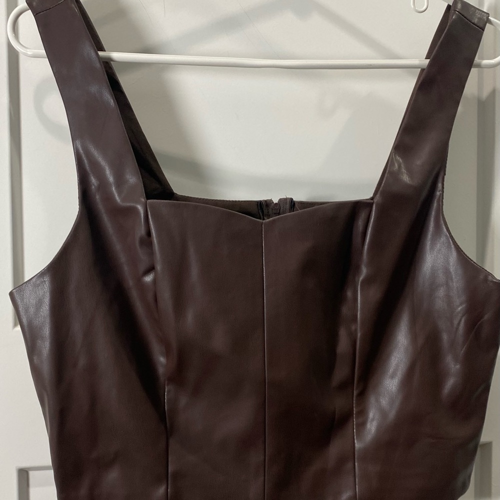 Ultra Pink brand faux leather crop top